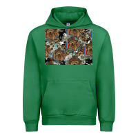 Emerald Dog Pattern Urban Hoodie - CowhideDigitalArt