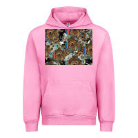 Fuchsia Pink Dog Pattern Urban Hoodie - CowhideDigitalArt