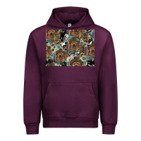 Mauve Wine Dog Pattern Urban Hoodie - CowhideDigitalArt
