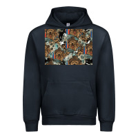 Navy Dog Pattern Urban Hoodie - CowhideDigitalArt