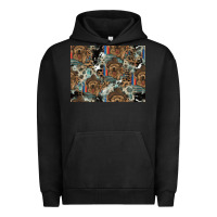 Pigment Black Dog Pattern Urban Hoodie - CowhideDigitalArt