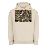 Pigment French Oak Dog Pattern Urban Hoodie - CowhideDigitalArt