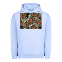Pigment Grape Ice Dog Pattern Urban Hoodie - CowhideDigitalArt