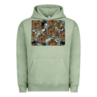 Pigment Oil Green Dog Pattern Urban Hoodie - CowhideDigitalArt