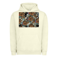Pigment Pistachio Dog Pattern Urban Hoodie - CowhideDigitalArt