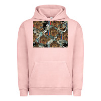 Pigment Salmon Dog Pattern Urban Hoodie - CowhideDigitalArt