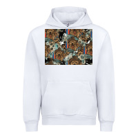 White Dog Pattern Urban Hoodie - CowhideDigitalArt