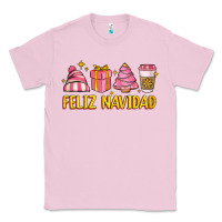 Bubblegum Pink feliz navidad Classic Tee - MaliasSmallBusiness