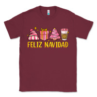 Burgundy feliz navidad Classic Tee - MaliasSmallBusiness