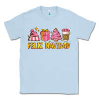 Dusty Blue feliz navidad Classic Tee - MaliasSmallBusiness