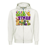Oatmeal Heather let the good times roll Zipper Hoodie - CowGirlArtShop