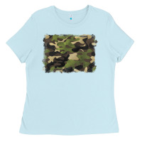 Baby Blue camouflage background Ladies Tee - BarkalooDesign