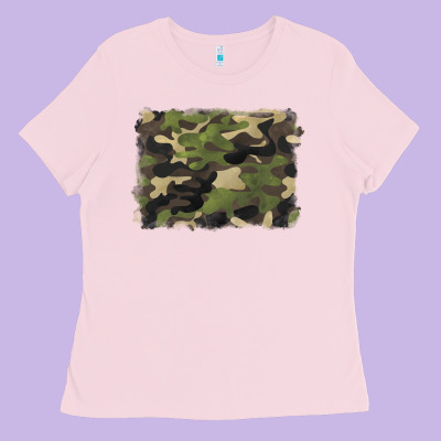 Camouflage Background Ladies Tee Designed By Barkaloodesign