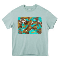 Arona western turquoise leopard and cowhide background Heavy Core Tee - Artiststas