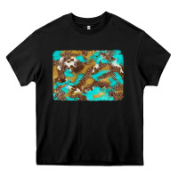 Black western turquoise leopard and cowhide background Heavy Core Tee - Artiststas