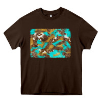 Chocolate Brown western turquoise leopard and cowhide background Heavy Core Tee - Artiststas