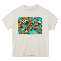 Cream western turquoise leopard and cowhide background Heavy Core Tee - Artiststas
