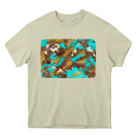 Mossy western turquoise leopard and cowhide background Heavy Core Tee - Artiststas