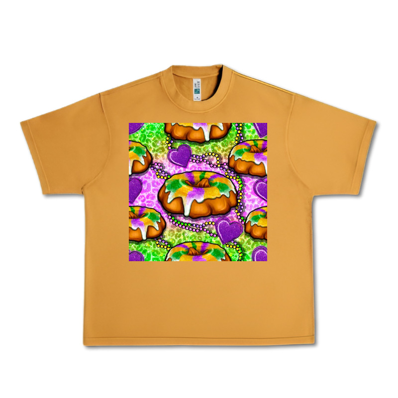 Mardi Gras King Cake Seamless Pattern Urban Heavy Tee by BundleAndBundleShop | Teevron