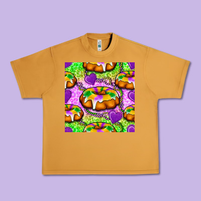 Mardi Gras King Cake Seamless Pattern Urban Heavy Tee Designed By Bundleandbundleshop