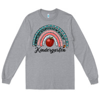 Heather Grey kindergarten rainbow Long Sleeve Tee - RanaPortraitStore