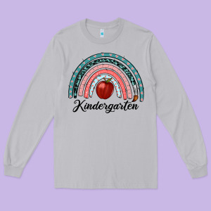 Kindergarten Rainbow Long Sleeve Tee Designed By Ranaportraitstore