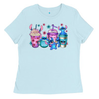 Baby Blue stitch coffee Ladies Tee - Jasminsmagicworld