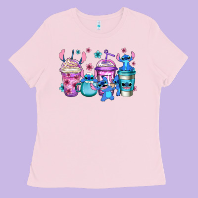 Stitch Coffee Ladies Tee Designed By Jasminsmagicworld