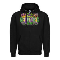 Black happy mardi gras yall Zipper Hoodie - CowGirlArtShop
