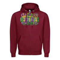 Burgundy happy mardi gras yall Zipper Hoodie - CowGirlArtShop