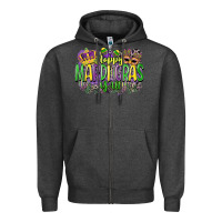 Charcoal Heather happy mardi gras yall Zipper Hoodie - CowGirlArtShop