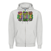 Dove Grey happy mardi gras yall Zipper Hoodie - CowGirlArtShop