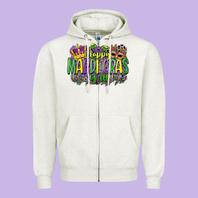 Happy Mardi Gras Yall Zipper Hoodie Designed By Cowgirlartshop