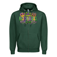 Sports Green happy mardi gras yall Zipper Hoodie - CowGirlArtShop