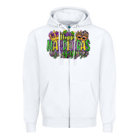White happy mardi gras yall Zipper Hoodie - CowGirlArtShop