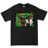 Black st Patricks cow with leopard background holstein cow Premium Tee - Jasminsmagicworld