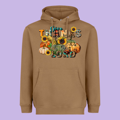 Give Thanks To The Lord Heavyweight Hoodie Designed By Fadigitalartstudio