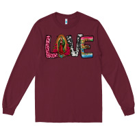 Burgundy our lady of guadalupe love Long Sleeve Tee - Jasminsmagicworld