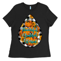 Black Thankful Grateful Blessed Ladies Tee - LillyAllenDesigns