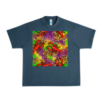 Midnight Navy Mardi Gras Lobster Seamless Pattern Urban Heavy Tee - BundleAndBundleShop