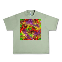 Oil Green Mardi Gras Lobster Seamless Pattern Urban Heavy Tee - BundleAndBundleShop