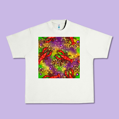 Mardi Gras Lobster Seamless Pattern Urban Heavy Tee Designed By Bundleandbundleshop