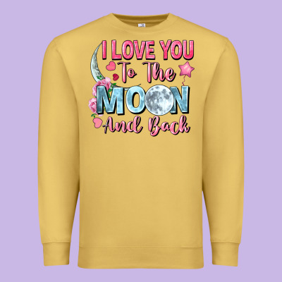 I Love You To The Moon And Back Valentine's Day Premium Sweatshirt Designed By Fadigitalartstudio