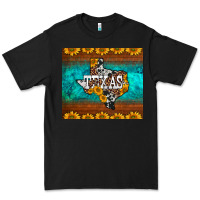 Black sunflowers cowhide leopard texas map Premium Tee - BarkalooDesign