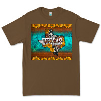 Cacao sunflowers cowhide leopard texas map Premium Tee - BarkalooDesign
