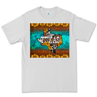 Dove Grey sunflowers cowhide leopard texas map Premium Tee - BarkalooDesign
