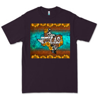 Plum sunflowers cowhide leopard texas map Premium Tee - BarkalooDesign