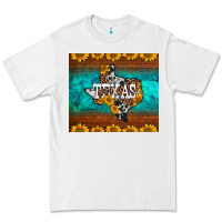 White sunflowers cowhide leopard texas map Premium Tee - BarkalooDesign