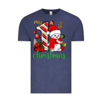 Vintage Denim My 1st. Christmas with cute snowman Vintage Tee - NancyCooperArtShop