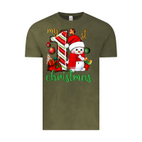 Vintage Olive My 1st. Christmas with cute snowman Vintage Tee - NancyCooperArtShop